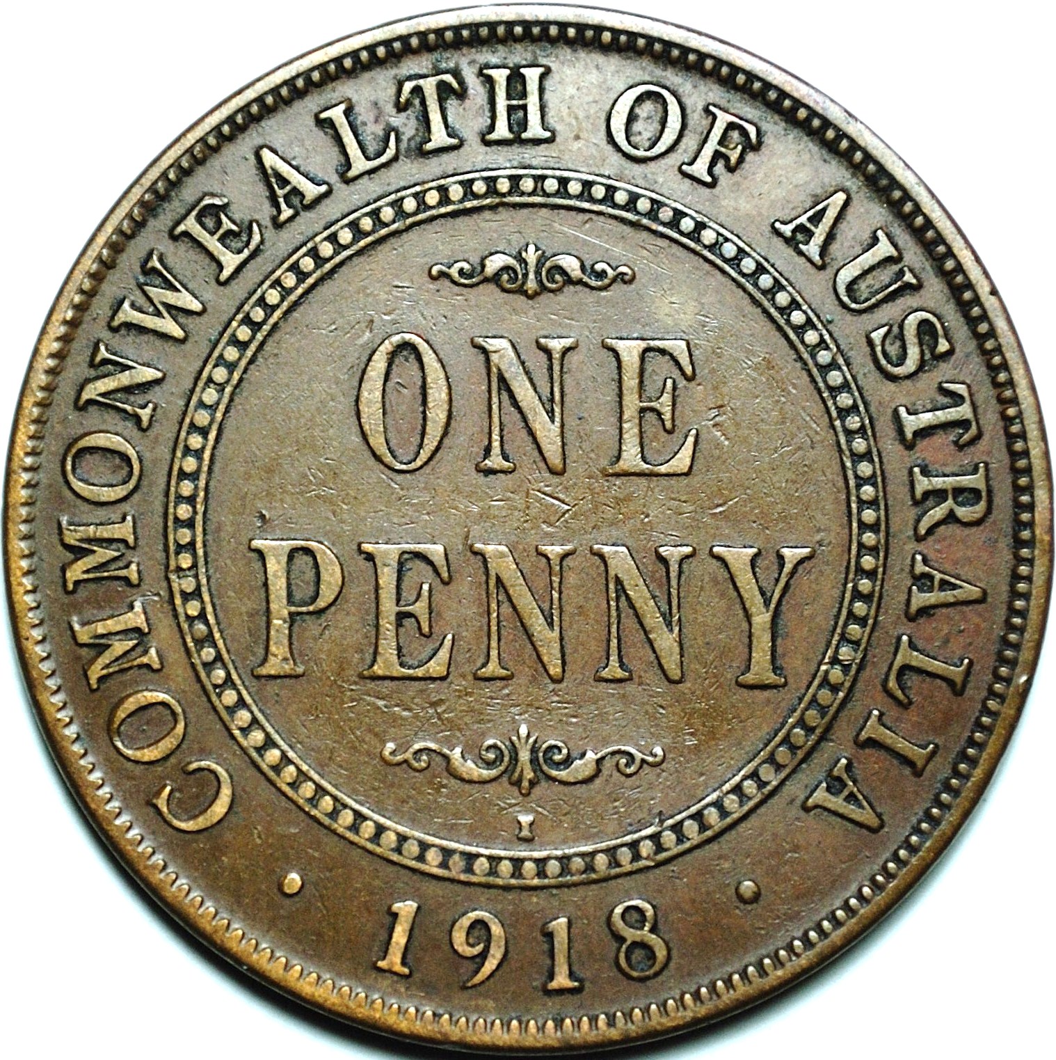 1918 Australian penny reverse