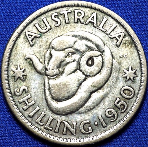 1950 Australian shilling reverse