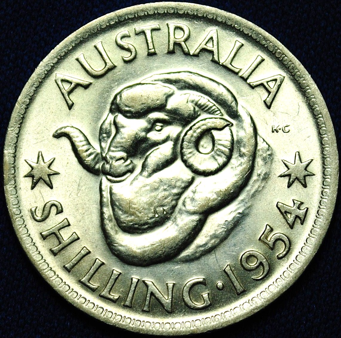 1954 Australian Shilling reverse