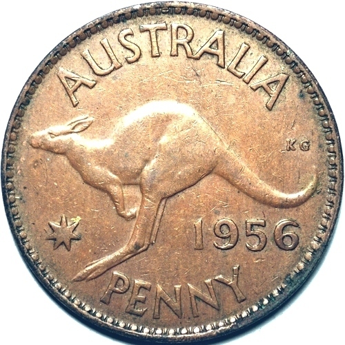 1956 (m) Australian penny reverse