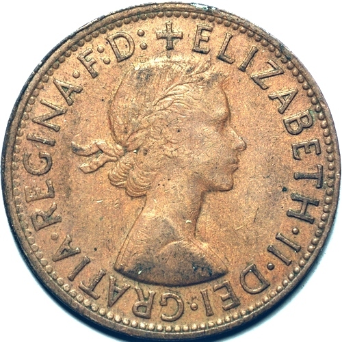 1956 Y. Australian penny obverse