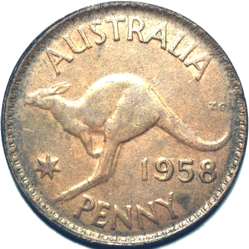 1958 (m) Australian penny reverse