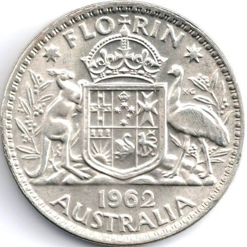 1962 Australian florin reverse