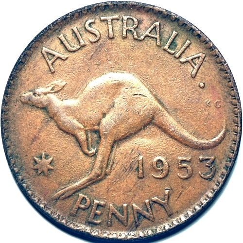 1953 A. Australian penny